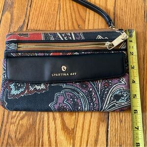 Spartina 449 Black and Purple Paisley Wristlet